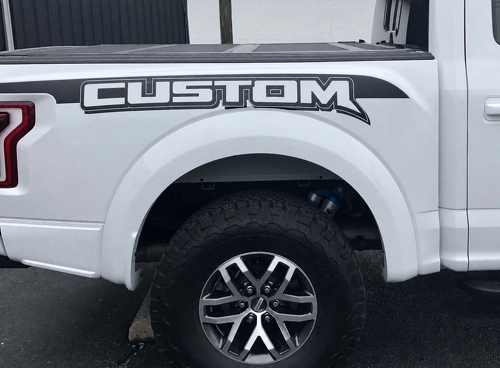 CUSTOM Accent Pair Bedside Vinyl Decal Sticker for Ford F-150 2017-2018