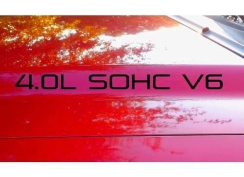 4.0L Sohc V6 Hood Vinyl Decal Pair for Cars