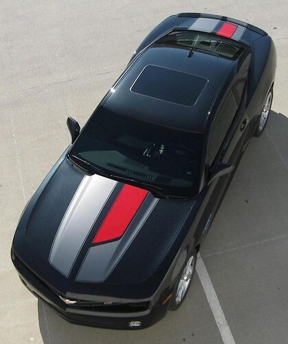45th Anniversary Style Asymmetric Rally Stripe Kit Hood Trunk Rear Spoiler Vinyl Decal Sticker for Chevrolet Camaro RS 2011-2013