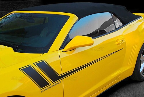 Twin Hash Pinstripe Pair Side Front Fender Vinyl Decal Sticker for Chevrolet Camaro 2014-2017