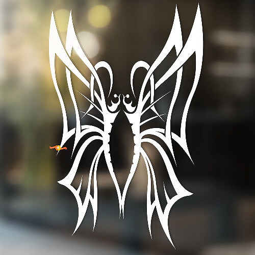 Butterfly with Dual Wings Universal Vinyl Decal Sticker