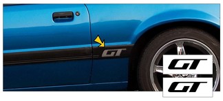 1985-86 MUSTANG - GT - QUARTER PANEL MOLDING INSERT - TWO DECAL SET