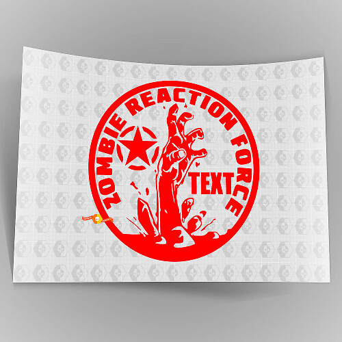 Zombie Reaction Force Military Star Hood Vinyl Decal Sticker for Jeep Wrangler
