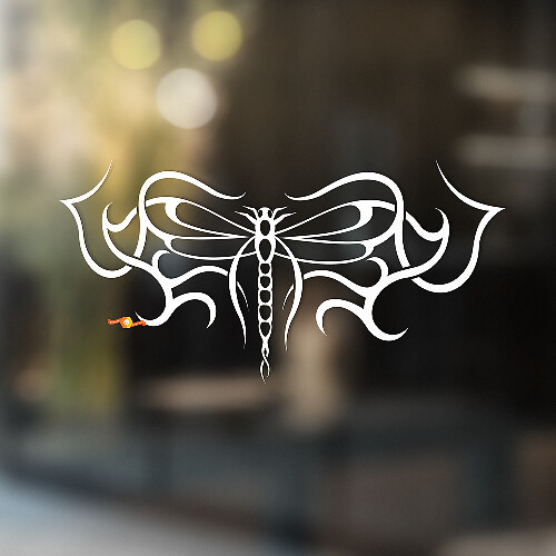 Moth in Tribal Style Universal Vinyl Decal Sticker_1