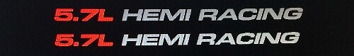 5.7L HEMI Racing Vinyl Decal Pair for Dodge Ram 1500 2500