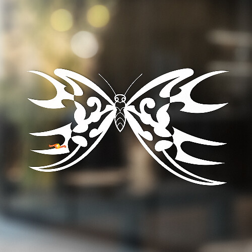 Butterfly with Sharp Wings Universal Vinyl Decal Sticker
