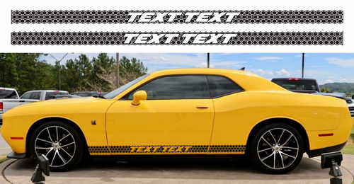 Scat Pack Style TEXT TEXT Honeycomb Stripe Set Side Rocker Panel Vinyl Decal Sticker for Dodge Challenger 2011-2018
