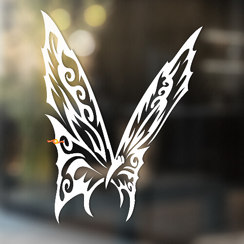 Flying Butterfly Tribal Style Universal Vinyl Decal Sticker