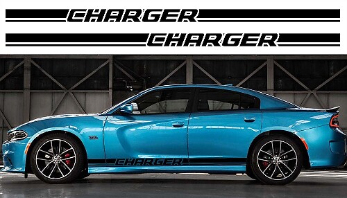 Straight Rocker Panel Stripe Vinyl Decal Kit for Dodge Charger 2011-2018