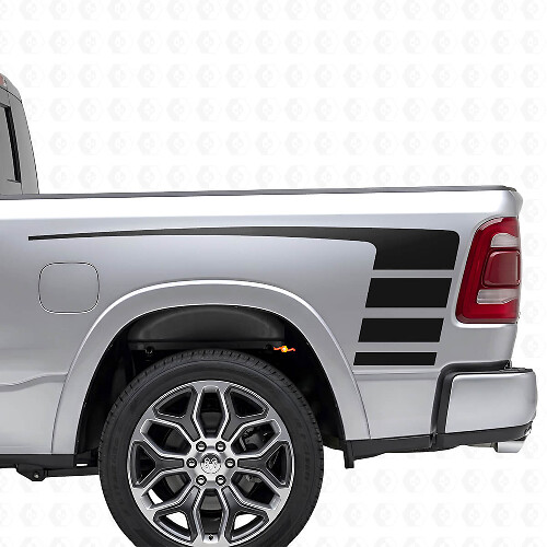 Strobe Stile Stripes Hood & Bedside Vinyl Decal Kit for Dodge Ram 1500