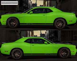 2X DODGE CHALLENGER HEMI Side Vinyl Decals graphics sticker 2009-2018