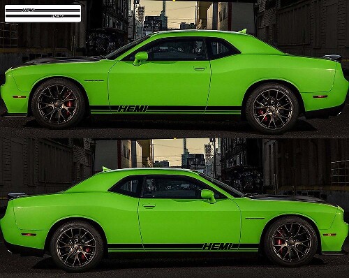 2x Side Vinyl Rally Decals 2 for Dodge Challenger