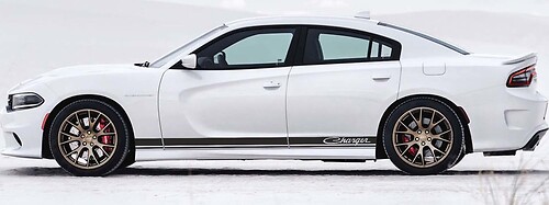 2X Dodge Charger Rocker Panel decals Stripe Vinyl Graphics Kit
