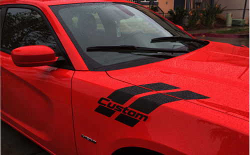 Custom Triple Hash Stripe Pair Hood Fender Vinyl Decal Sticker for Dodge Charger 2015-2018