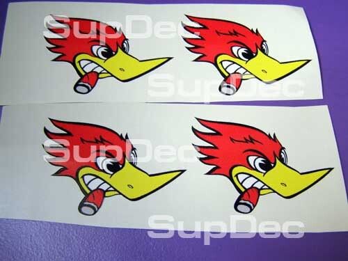 Amusing Woodpecker Right Side Car Decal Stickers Set of 4