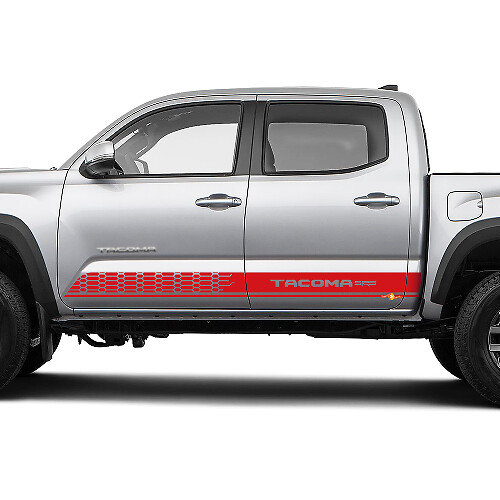 Checkered Door Side Stripes Vinyl Decals Graphics Sticker Kit For Toyota Tacoma 2016