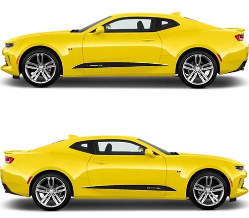 Side Scallop Spears Vinyl Graphics Stickers Decals Stripes for Camaro 2016 - 2018
