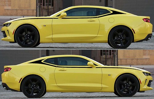 C-Pillar Upper Accent Pair Pillar Vinyl Decal Sticker for Chevrolet Camaro 2016-2018
