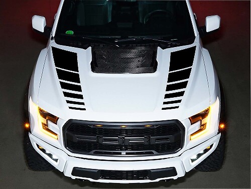 Double Strobe Hood Stripes Vinyl Decal Kit for Musclecar F-150 SVT 2016-2018