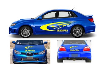 Subaru impreza wrx world rally team kit vinyl graphics logo decals