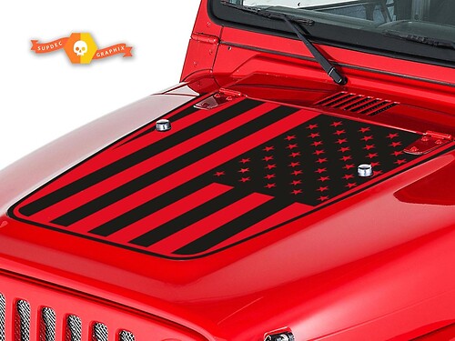 USA Flag Hood Vinyl Decal Sticker for Jeep Wrangler 1999-2006
