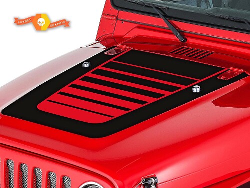 Strobe Hood Stripes Vinyl Decal Kit for Jeep Wrangler TJ 1999-2006