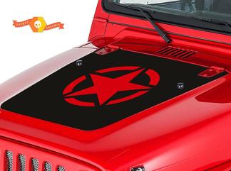 Jeep Wrangler (1999-2006) Custom Vinyl Hood Decal Kit - Army Star