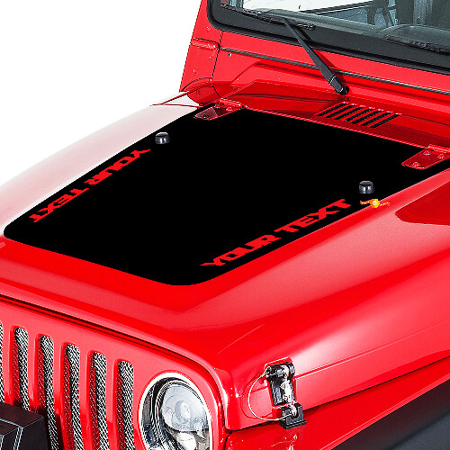 Custom Text Blackout Style Hood Vinyl Decal Sticker for Jeep Wrangler 1999-2006