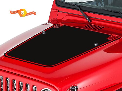 Blackout with Contour Line Hood Vinyl Decal Sticker for Jeep Wrangler 1999-2006