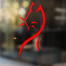 Smooth Tribal Style Cat Universal Vinyl Decal Sticker_2