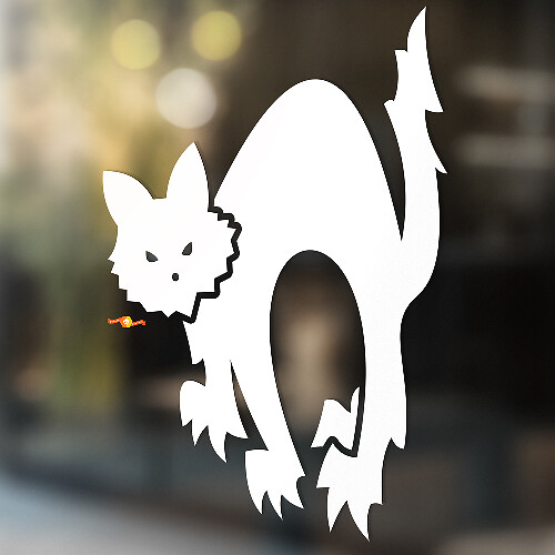 Angry Cat Silhouette Universal Vinyl Decal Sticker_1