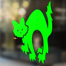 Angry Cat Silhouette Universal Vinyl Decal Sticker_3