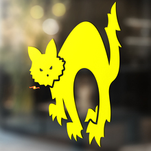 Angry Cat Silhouette Universal Vinyl Decal Sticker_4