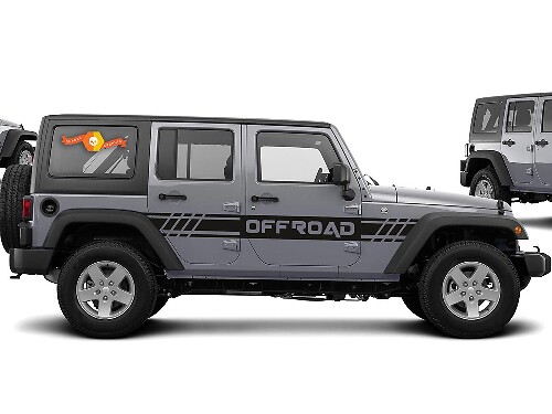 Off Road Side Stripes Vinyl Decal Kit for Jeep Wrangler CJ TJ JK JKU