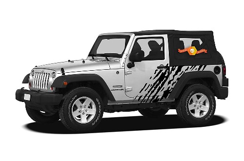 Mud Splash Side Vinyl Decal Kit for Jeep Wrangler JK 2-Door 2007-2016