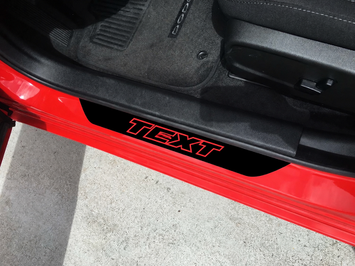 Custom Text 2x Door Sill Stickers Decals for Dodge Challenger
