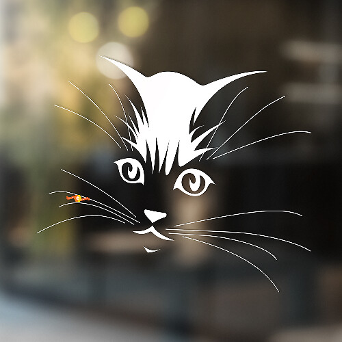 Cute Cat Face Universal Vinyl Decal Sticker_1