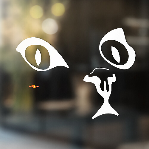 Cat Face Universal Vinyl Decal Sticker
