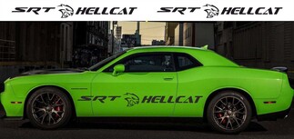 2X Dodge Challenger SRT Hellcat 2009 - 2018 Side Vinyl Decal Stripe