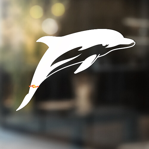Dolphin Silhouette Universal Vinyl Decal Sticker_1