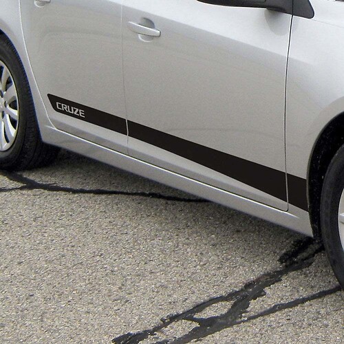 Chevrolet Cruze side stripes graphics Sticker Decal door panel Sticker Decal black vinyl
