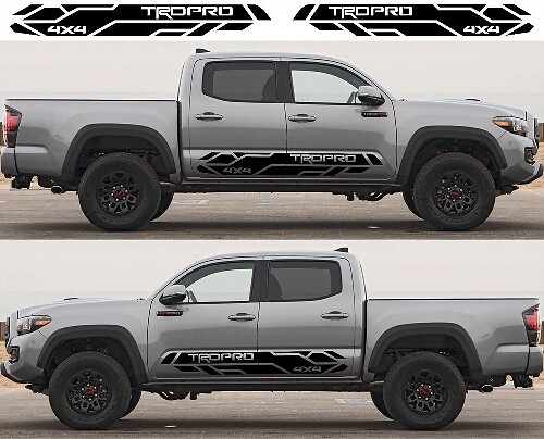 2X Toyota Tacoma 2016- 2020 Trd Pro side skirt Vinyl Decals graphics rally sticker kit