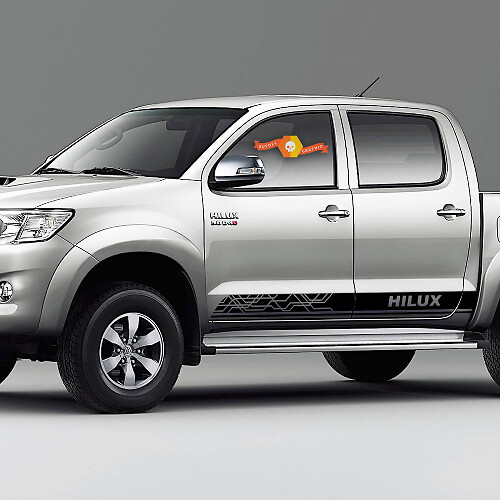 Geometric Style Branded Stripes Side Vinyl Decal Sticker for Toyota Hilux