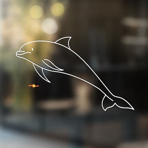 Jumping Dolphin Outline Universal Vinyl Decal Sticker