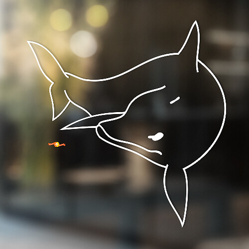 Dolphin Outline Style Universal Vinyl Decal Sticker_1