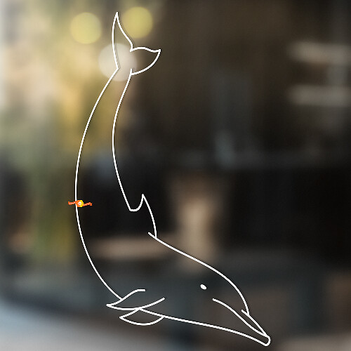 Diving Dolphin Outline Universal Vinyl Decal Sticker