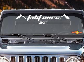 FAB FOURS WINDSHIELD DECAL VINYL LETTERING - SELECT SIZE truck 4X4 Jeep Toyota