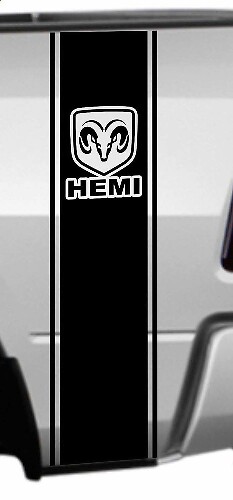 RAM HEMI Rear Bed Stripe Decal Kit for Dodge Ram 1500 2500 3500