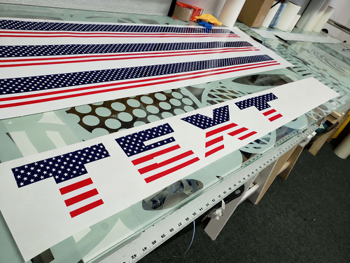 TEXT American Flag Banner Windshield Vinyl Decal Sticker for Ford Mustang