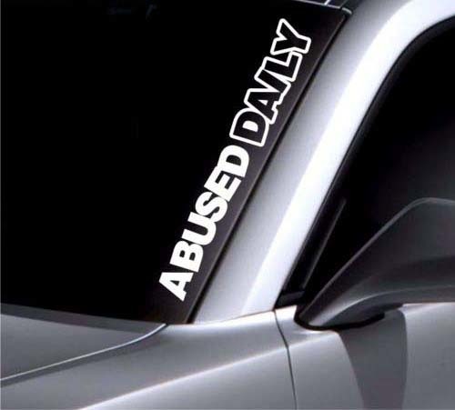 Used Daily Windshield Side Vinyl Decal Sticker